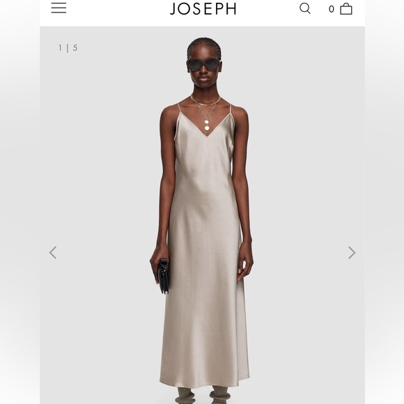 Joseph “Clea” silk slip dress in dusty rose - Picture 1 of 6